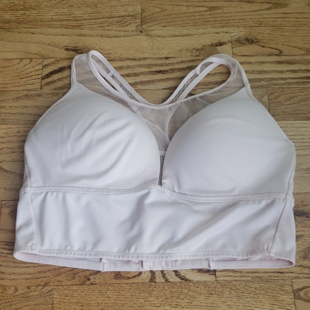 (L) La SENZA Pastel Mesh Padded Wireless Racerback Support Bra Comfy Casual
